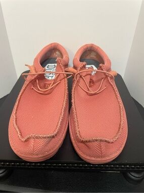 Hey Dude Coral Canvas Casual Slip-Ons